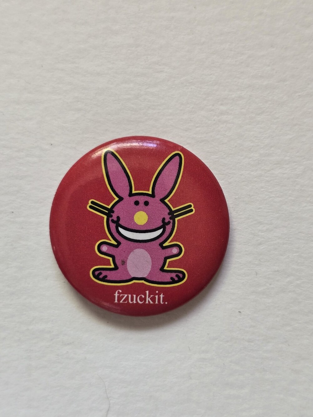 Happy Bunny Fzuckit Pink Bunny Enamel Brooch Pin